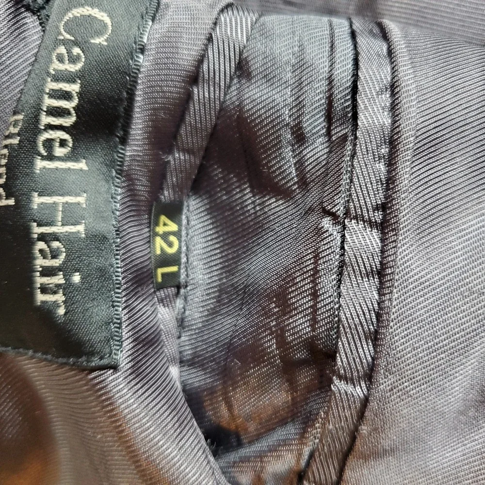 Ruffini Italy Sport Coat 42L Gray Camel Hair Blend Herringbone Blazer‎ Jacket